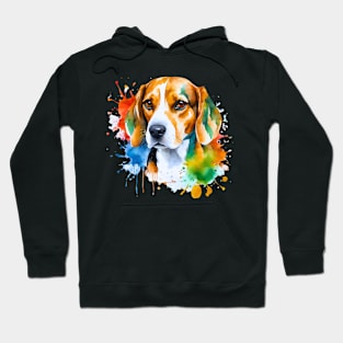 Watercolor Beagle Art Hoodie